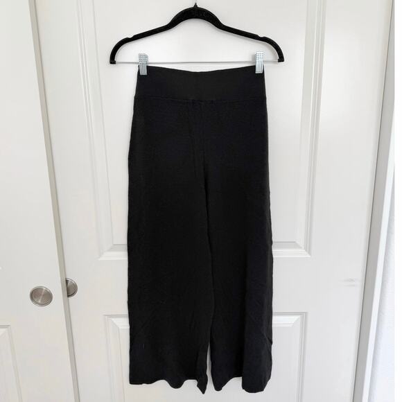 Anthropologie Linette Merino Wool Blend Tie Waist Wide Leg Pants Black Small - Picture 3 of 5